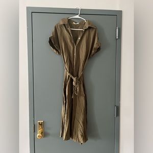 Mango - Linen tied wrap dress SZ L